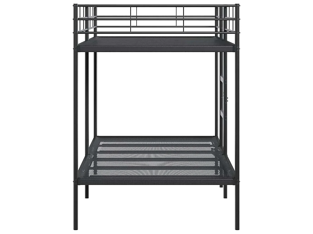 Lit superposé sans matelas noir 100x200 cm acier