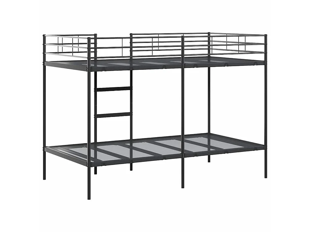 Lit superposé sans matelas noir 100x200 cm acier