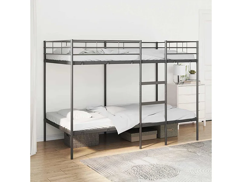 Stapelbed zonder matras 100x200 cm staal zwart