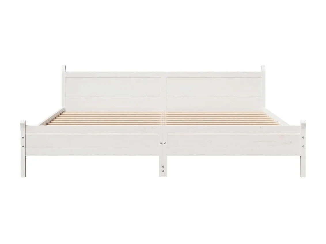 Cadre de lit sans matelas blanc 180x200 cm bois massif de pin