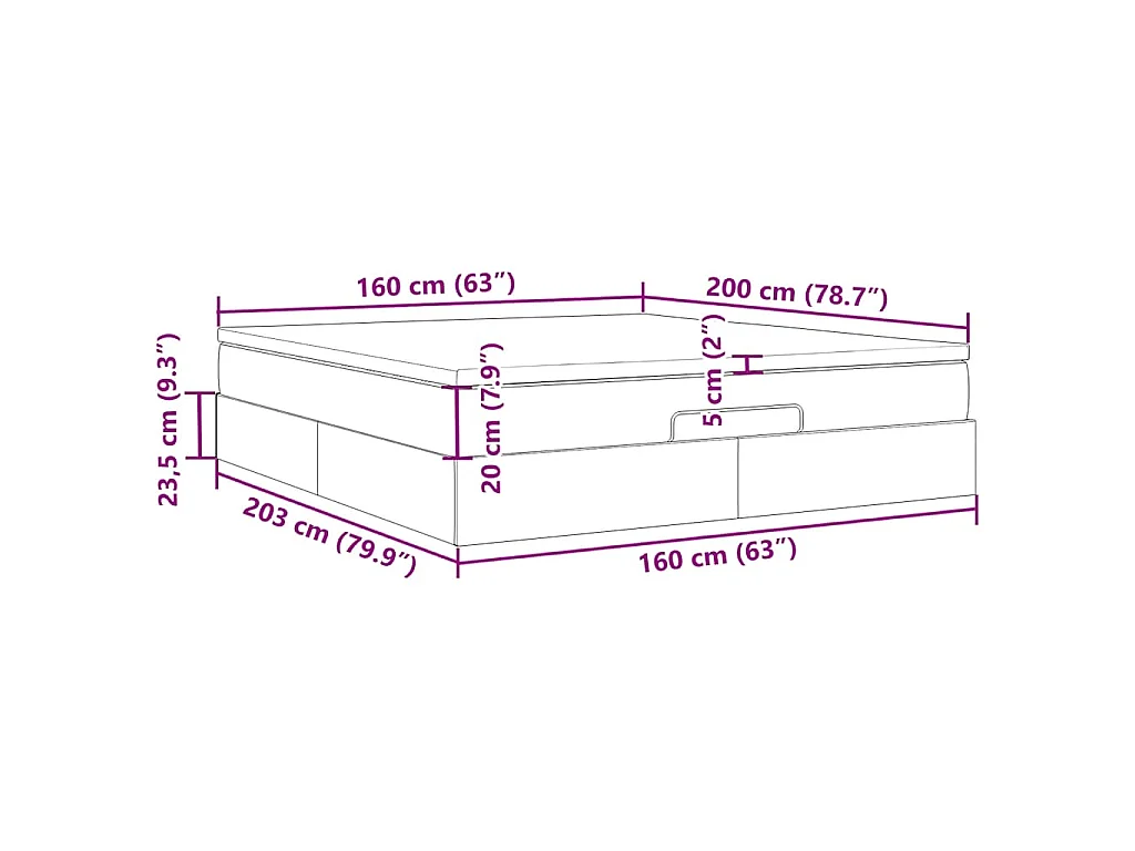 Cadre de lit ottoman avec matelas vert foncé 160x200 cm velours
