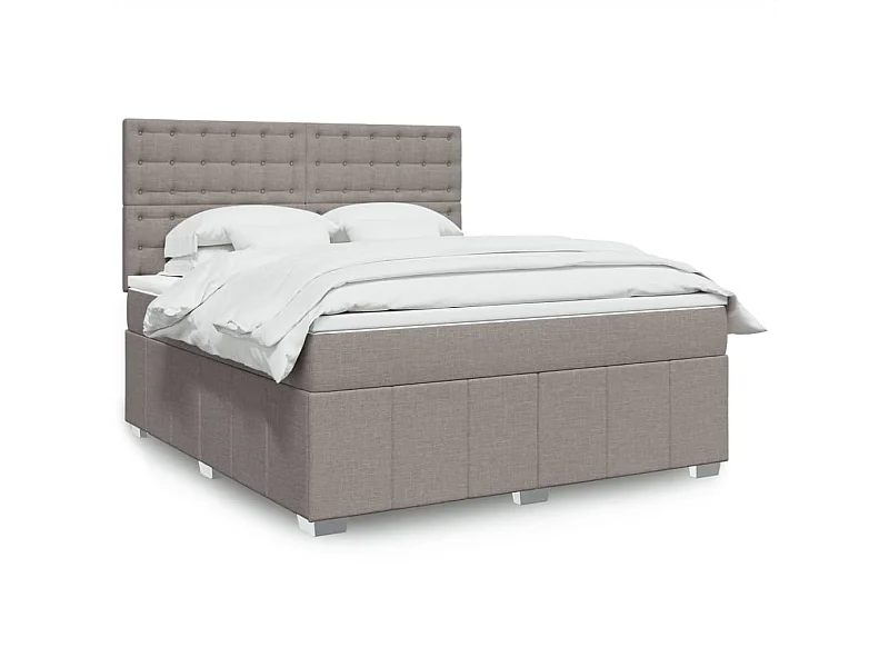 Boxspringbett mit Matratze Taupe 180x200 cm Stoff