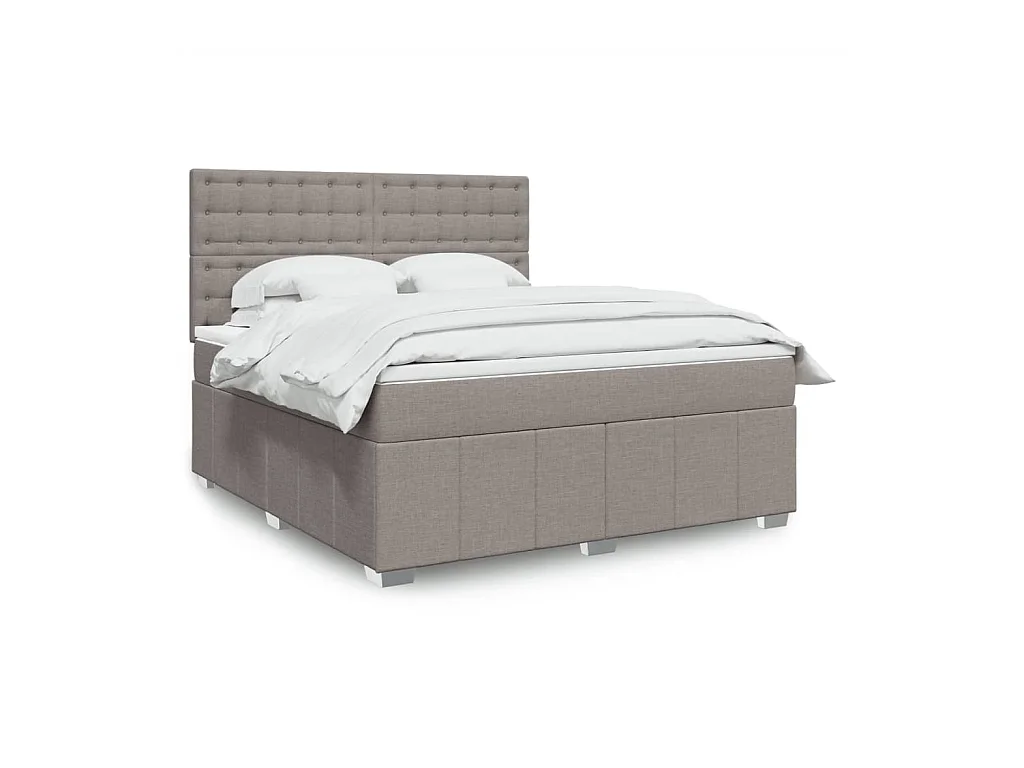 Sommier à lattes de lit avec matelas Taupe 180x200 cm Tissu