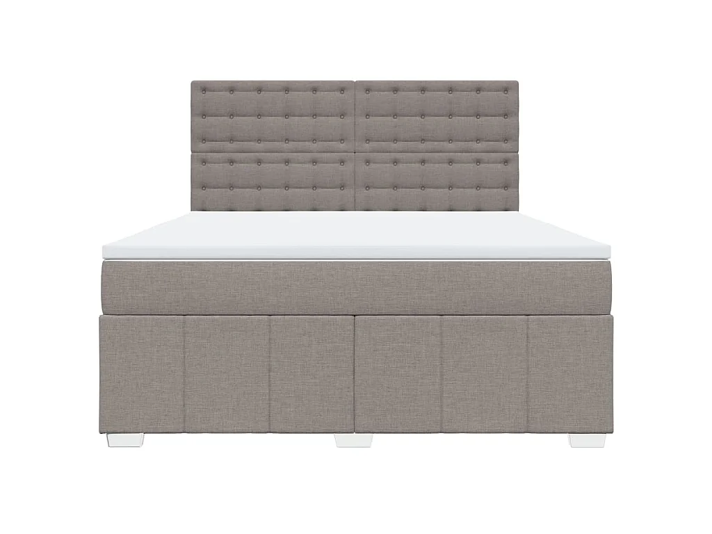 Boxspring met matras stof taupe 180x200 cm