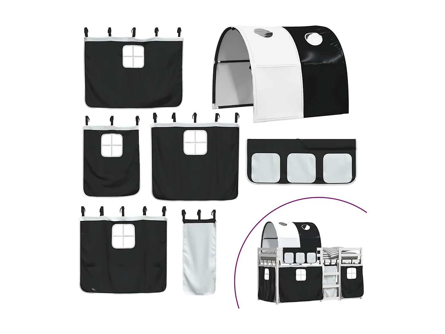 Lit superposé sans matelas 90x200 cm bois de pin massif