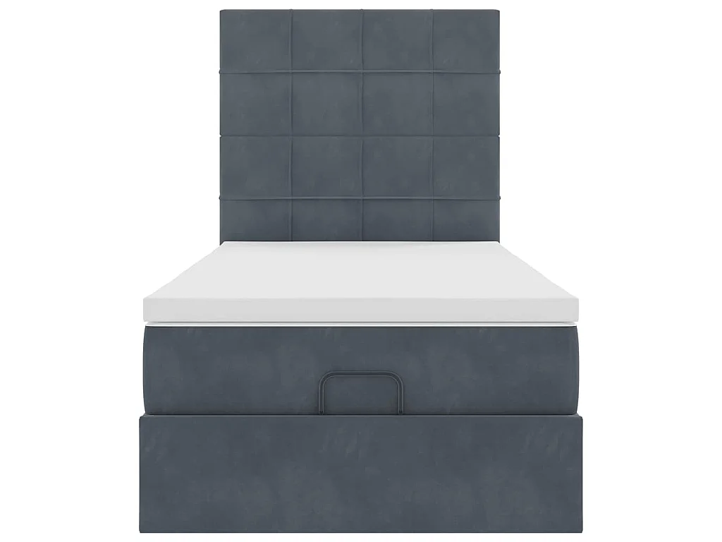 Ottoman bed met matrassen en LED's 90x190cm fluweel donkergrijs