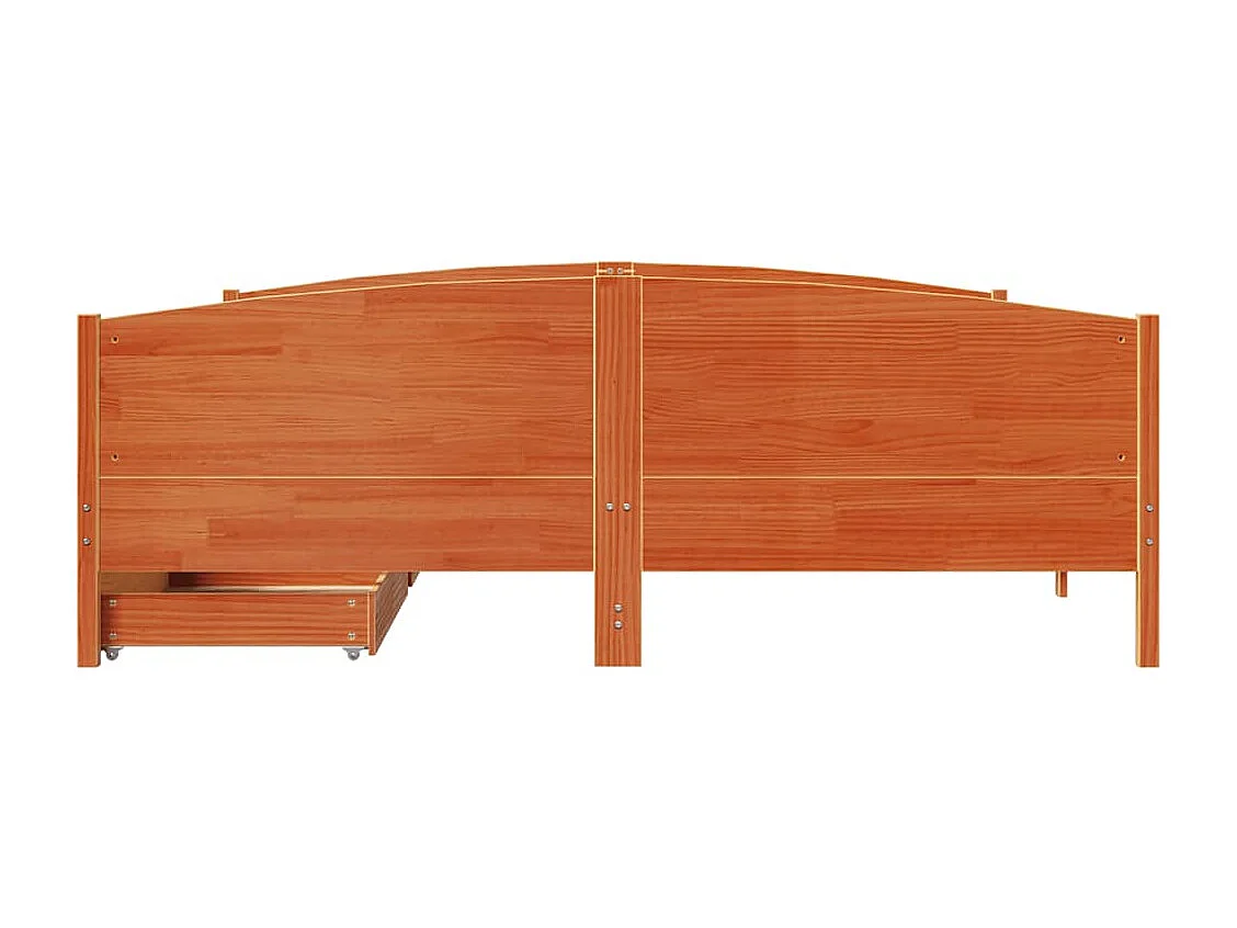 Cadre de lit sans matelas cire marron 180x200cm bois pin massif
