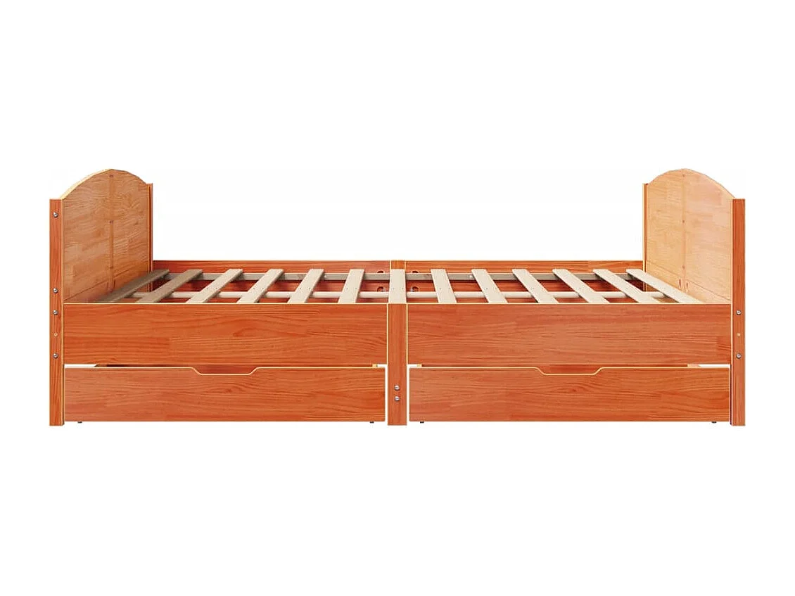 Cadre de lit sans matelas cire marron 180x200cm bois pin massif