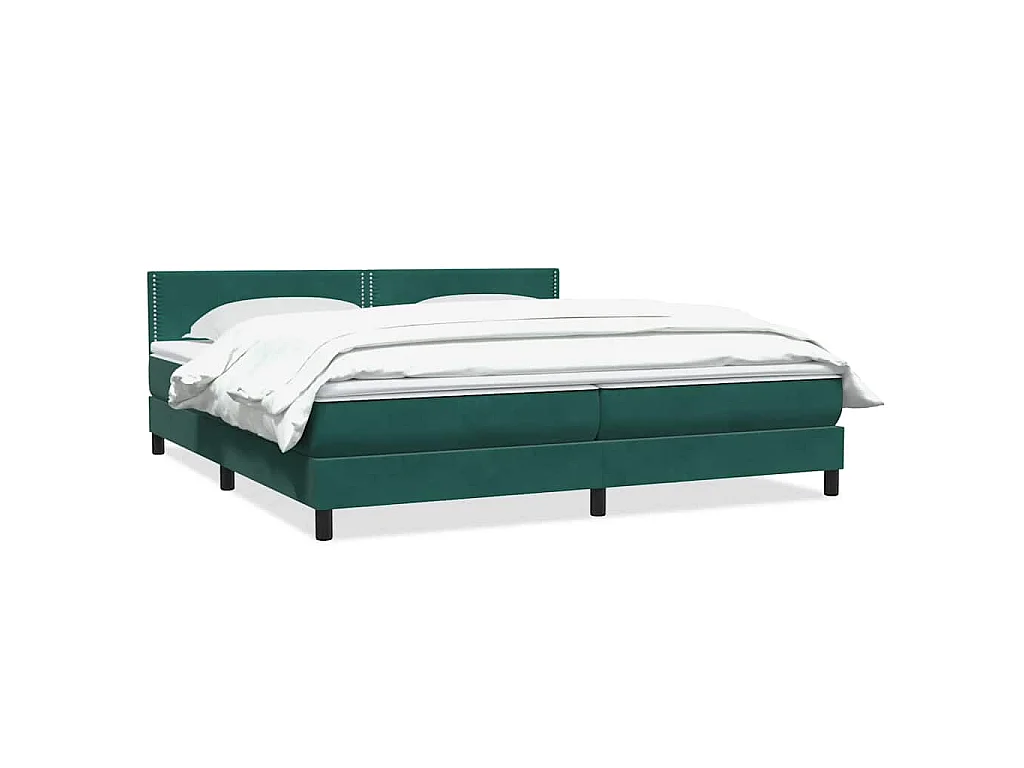 Sommier à lattes de lit et matelas vert foncé 180x220cm velours