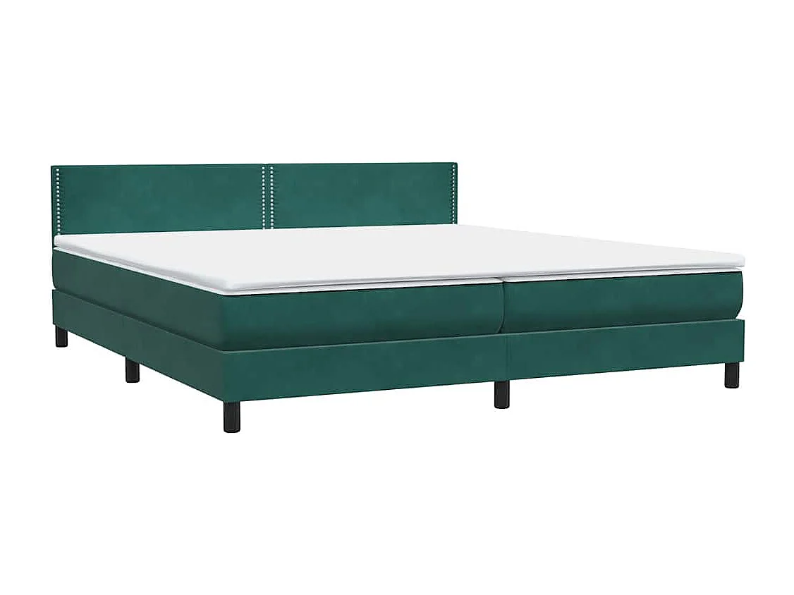 Sommier à lattes de lit et matelas vert foncé 180x220cm velours