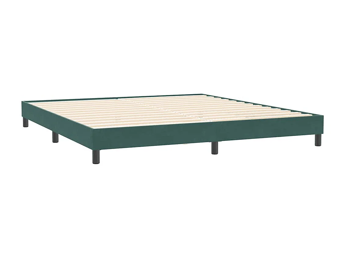 Sommier à lattes de lit et matelas vert foncé 180x220cm velours