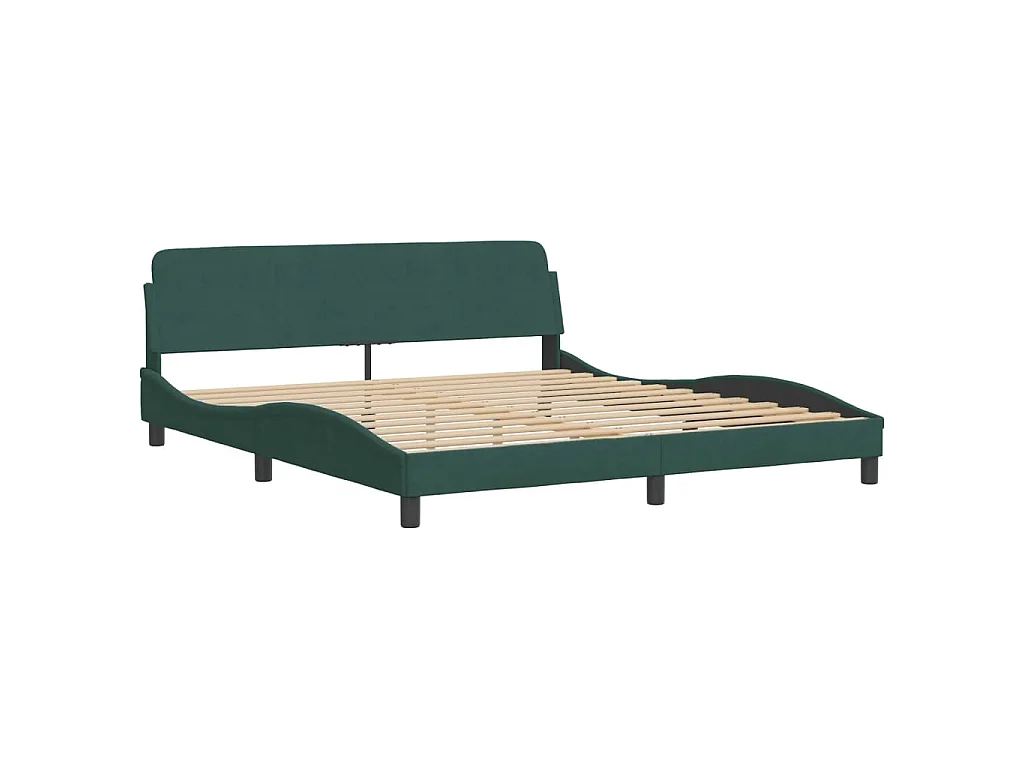 Cama com colchão 180x200 cm veludo verde-escuro