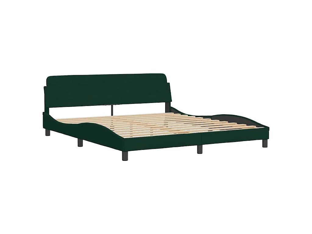 Letto con Materasso Verde Scuro 180x200 cm in Velluto