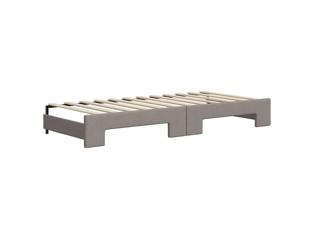 Tagesbett Ausziehbar Taupe 90x200 cm Stoff