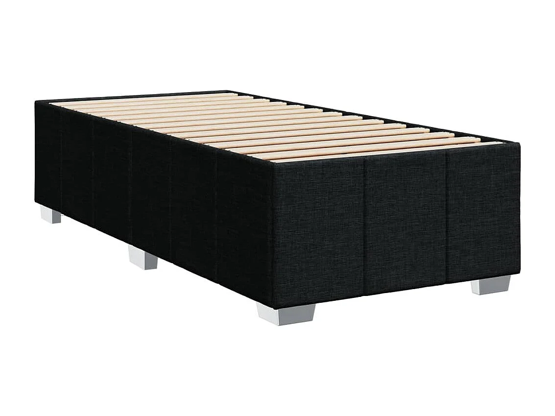 Cama box spring con colchón tela negro 90x200 cm
