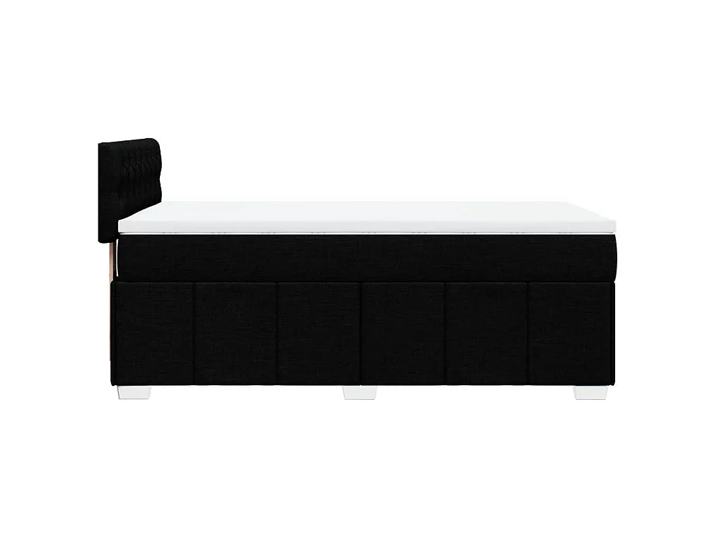 Sommier à lattes de lit avec matelas Noir 90x200 cm Tissu