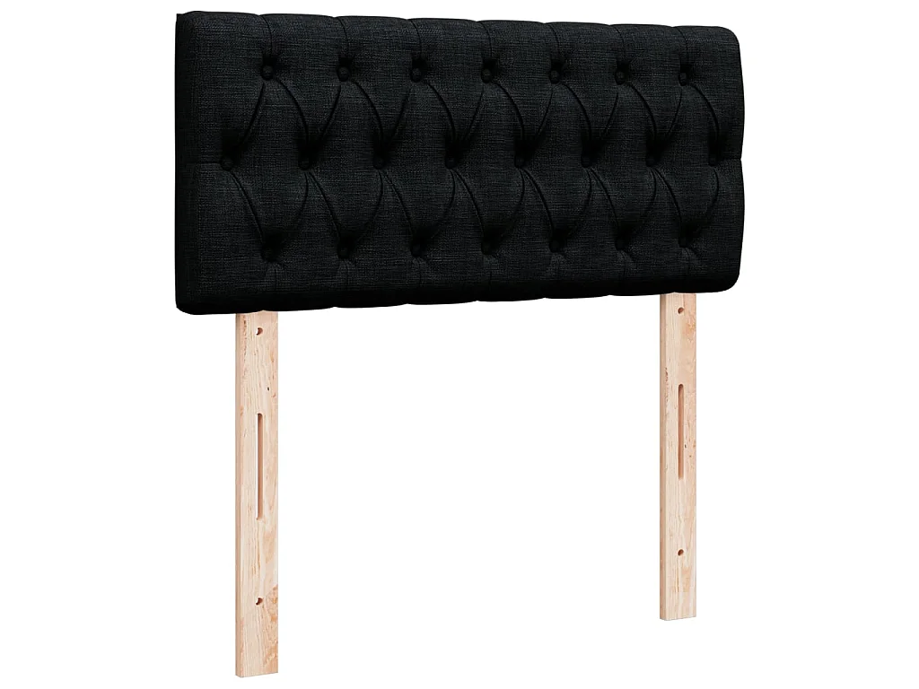 Sommier à lattes de lit avec matelas Noir 90x200 cm Tissu