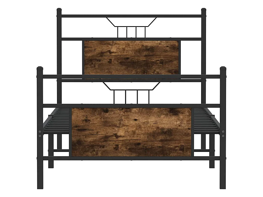 Estructura de cama sin colchón madera roble ahumado 90x200 cm