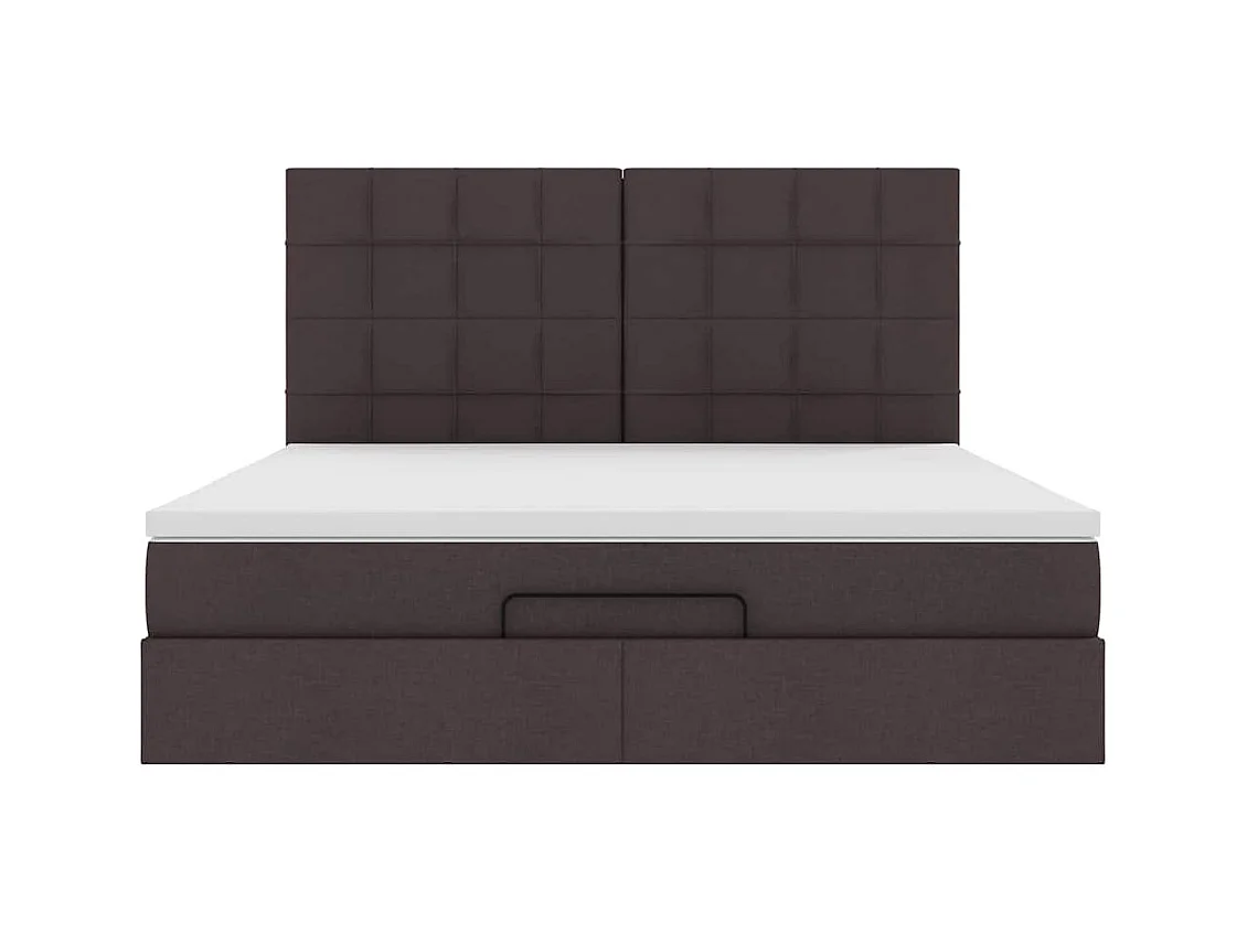 Ottoman bed met matras 180x200cm stof donkerbruin