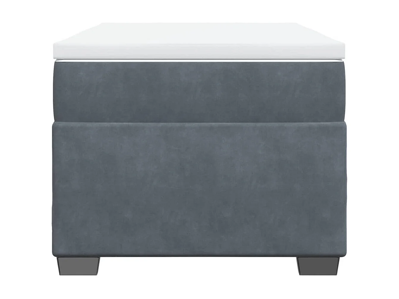 Cama box spring con colchón terciopelo gris oscuro 100x200 cm