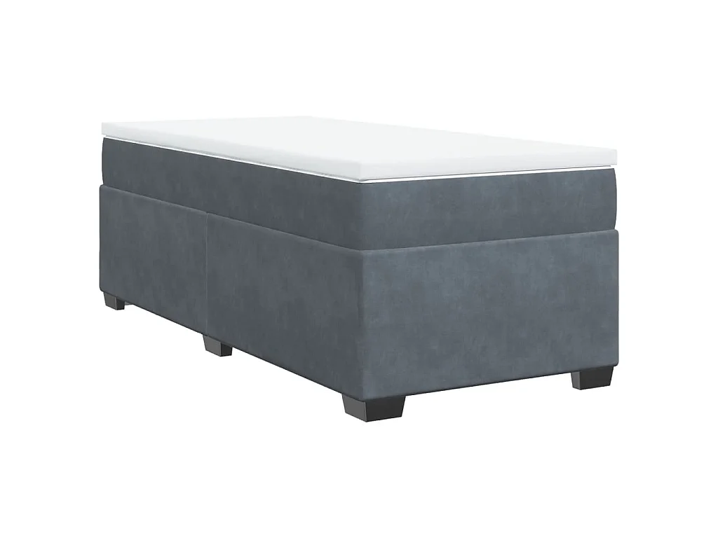 Boxspring met matras fluweel donkergrijs 100x200 cm