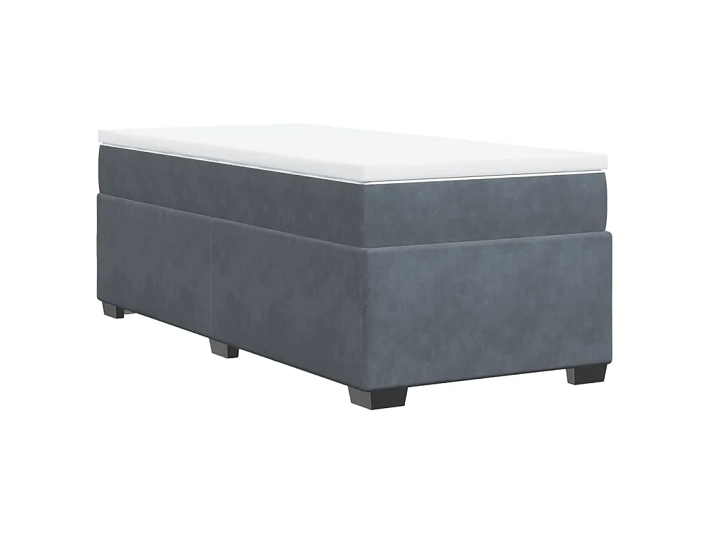 Boxspring met matras fluweel donkergrijs 100x200 cm