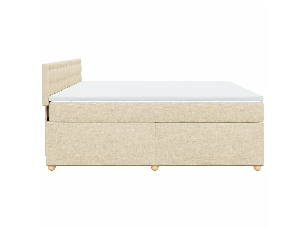 Giroletto a Molle con Materasso Crema 180x200 cm in Tessuto
