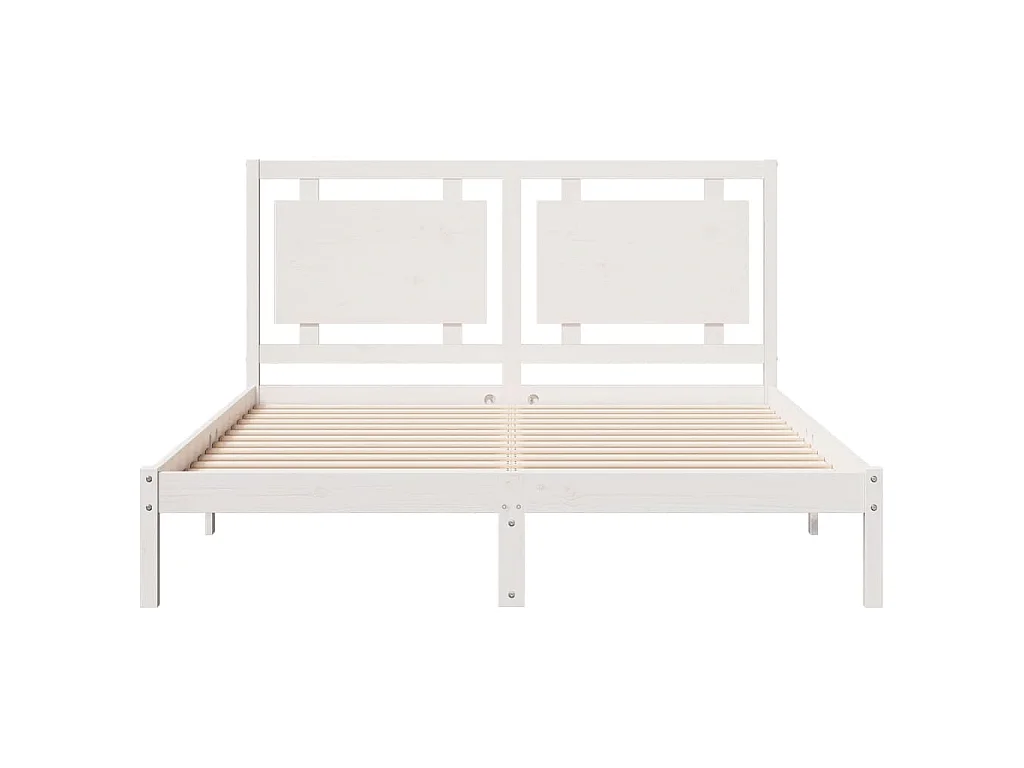 Massivholzbett Extra Lang ohne Matratze Weiß 160x220 cm