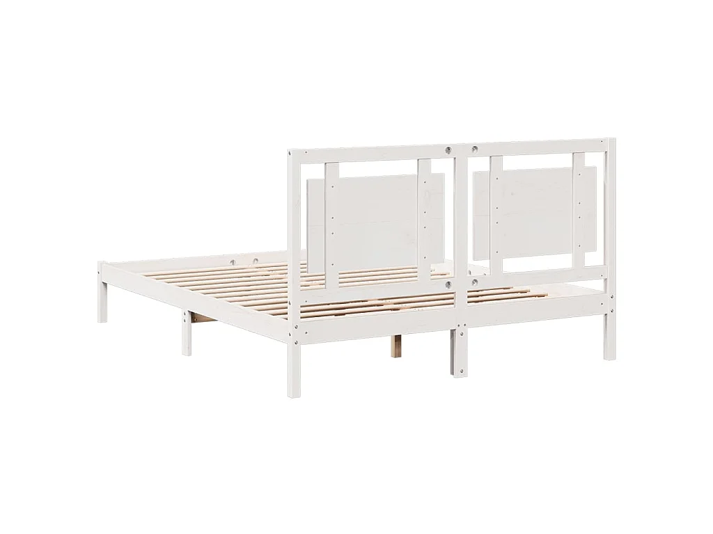 Massivholzbett Extra Lang ohne Matratze Weiß 160x220 cm