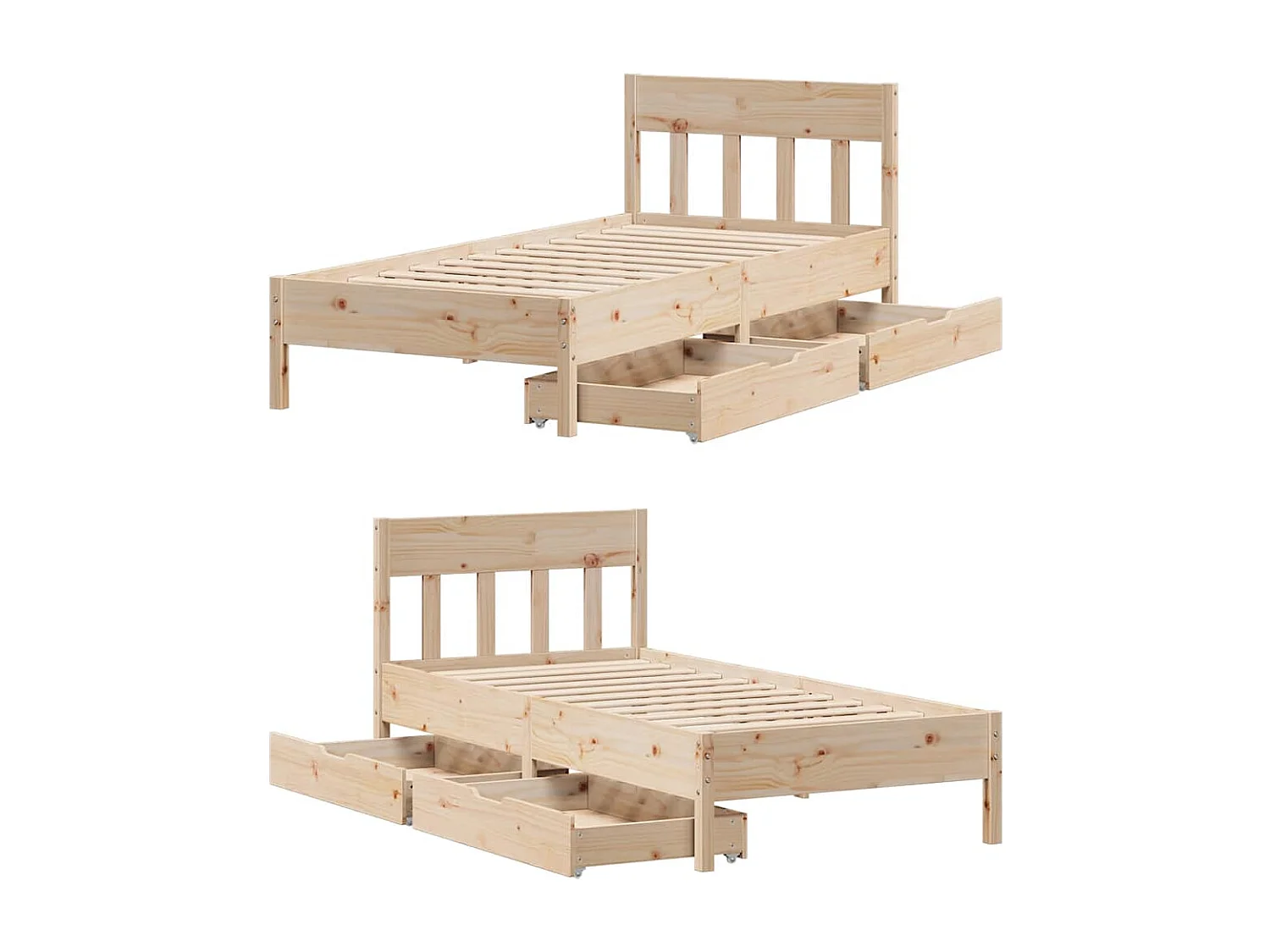 Cadre de lit sans matelas 90x190 cm bois de pin massif