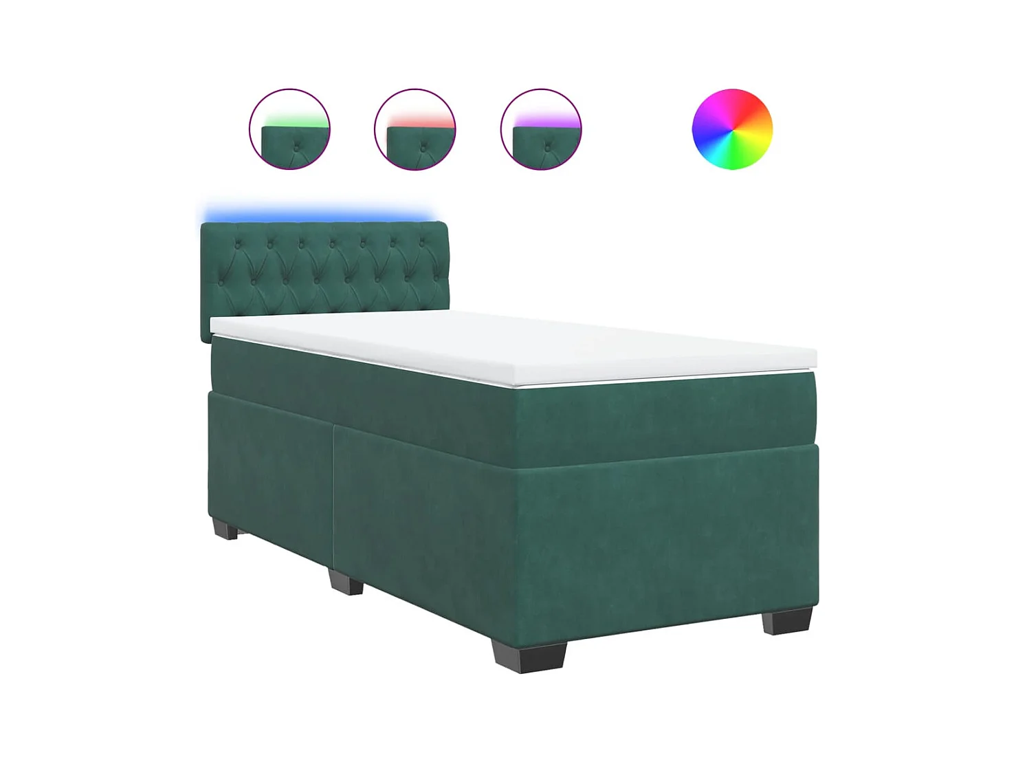 Sommier à lattes de lit avec matelas Vert foncé 90x200 cm