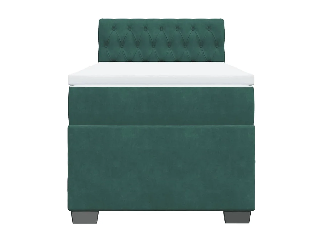 Sommier à lattes de lit avec matelas Vert foncé 90x200 cm