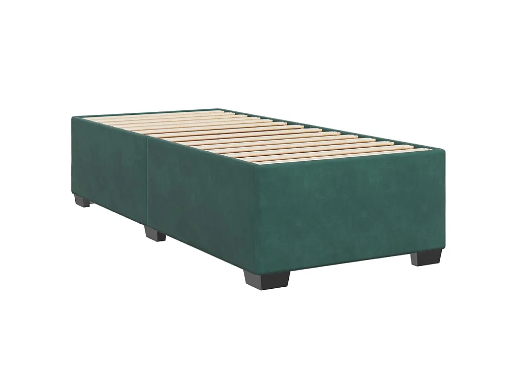 Boxspring met matras fluweel donkergroen 90x200 cm