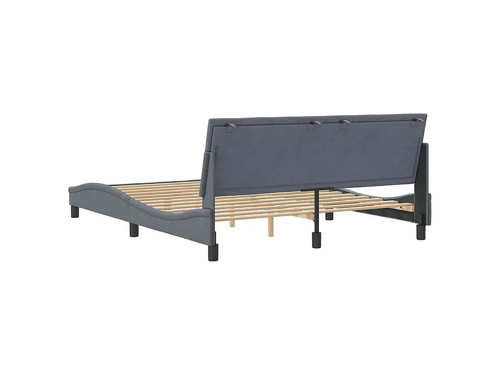 Bettgestell ohne Matratze "Hanko" Dunkelgrau 160x200 cm Samt