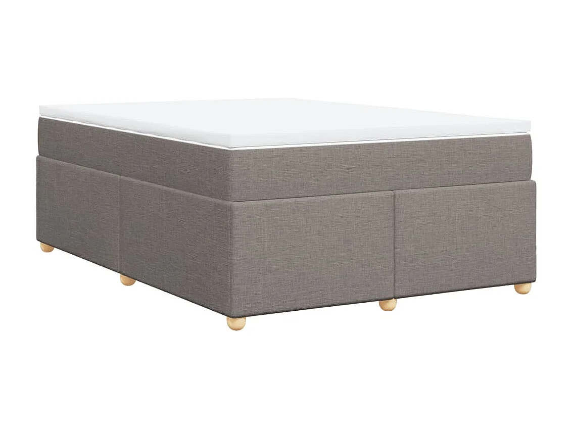 Sommier à lattes de lit avec matelas Taupe 140x190 cm Tissu