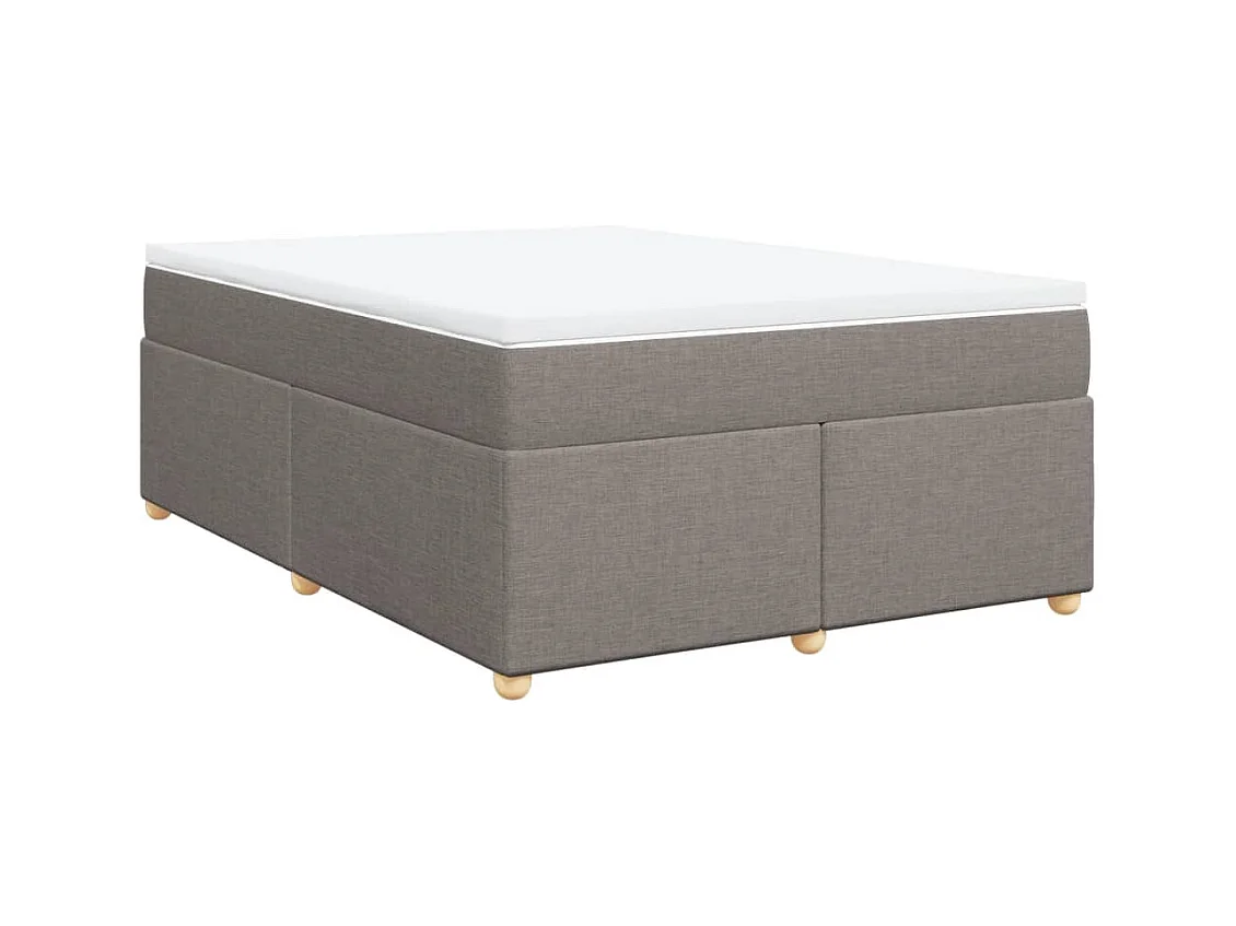 Sommier à lattes de lit avec matelas Taupe 140x190 cm Tissu