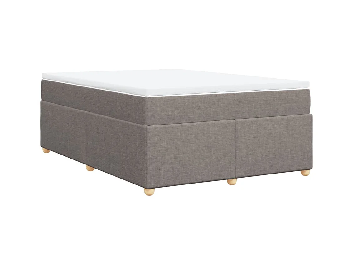 Sommier à lattes de lit avec matelas Taupe 140x190 cm Tissu