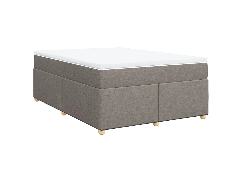 Boxspring met matras stof taupe 140x190 cm