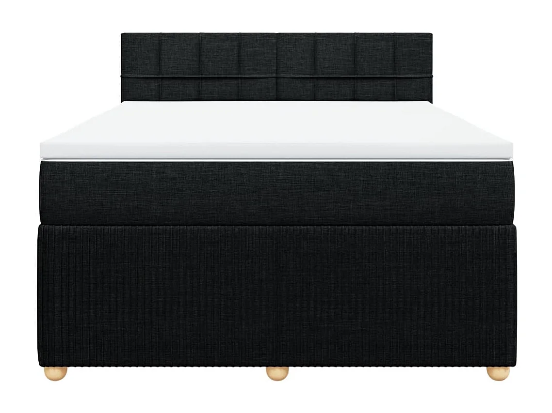 Boxspring met matras stof zwart 160x200 cm