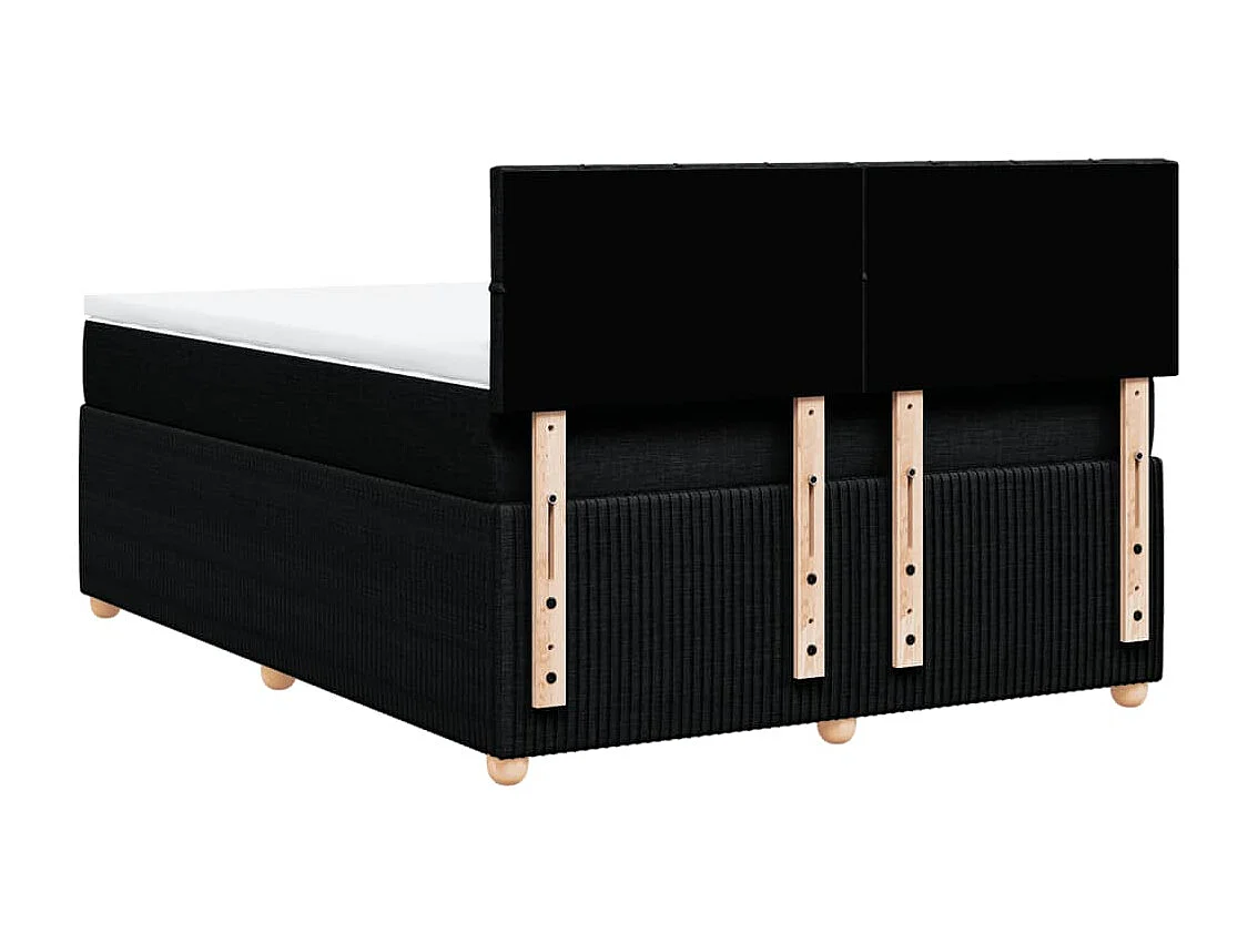 Boxspring met matras stof zwart 160x200 cm