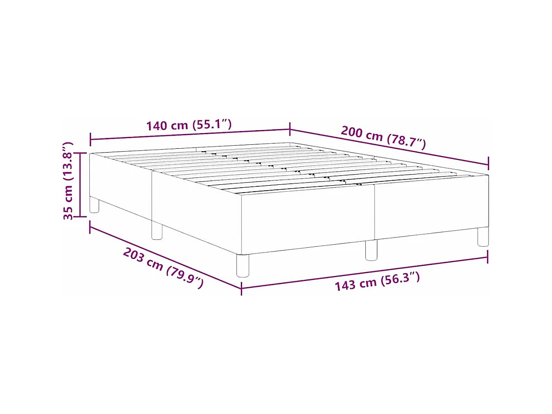 Estructura de cama Crema 140 x 200 cm Telas de pana