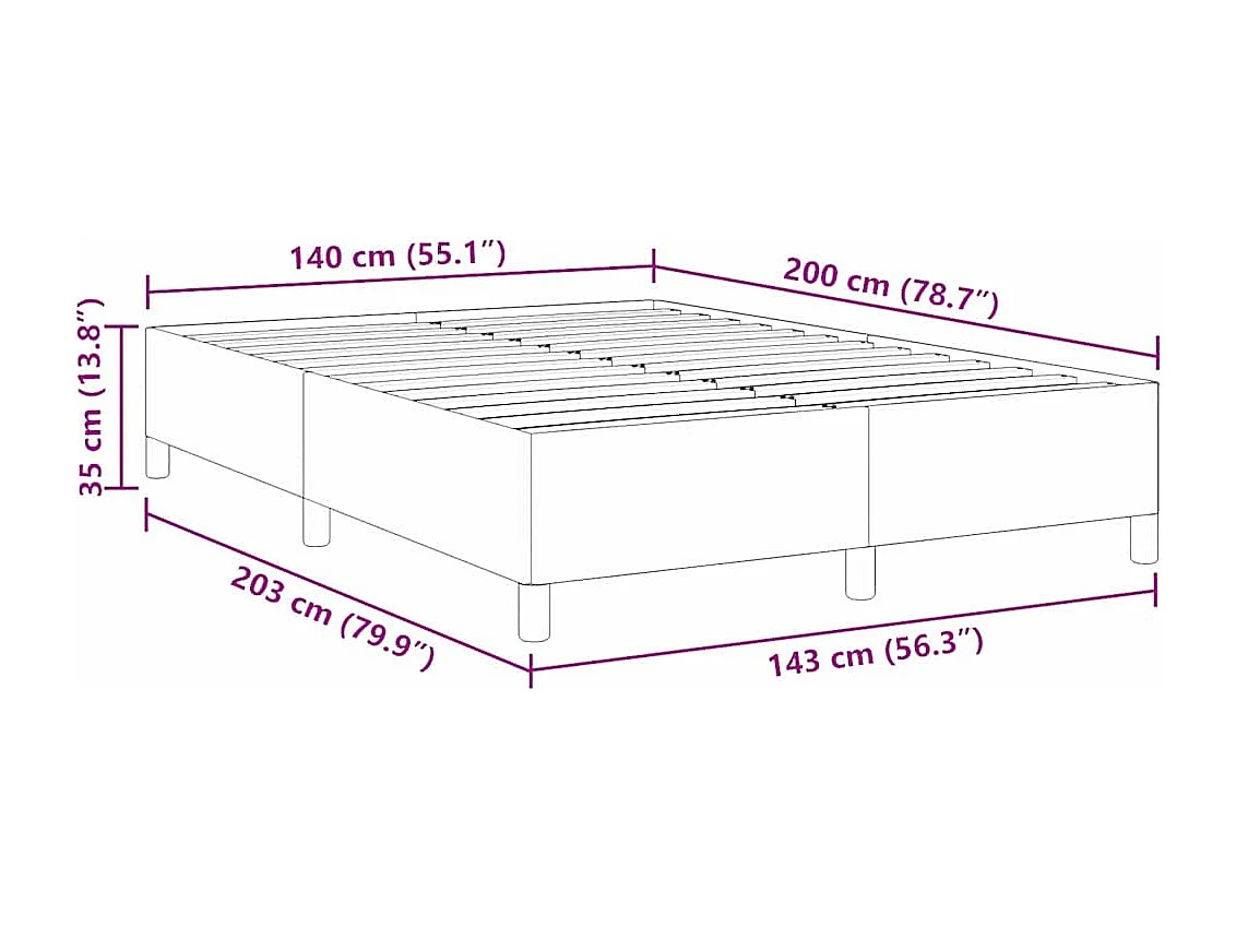 Estructura de cama Crema 140 x 200 cm Telas de pana