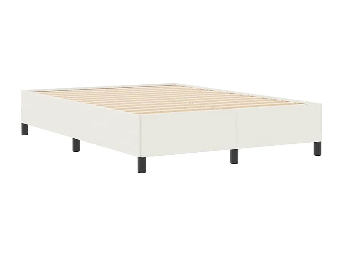 Cama Box Creme 140 x 200 cm Tecido de Veludo Cotele