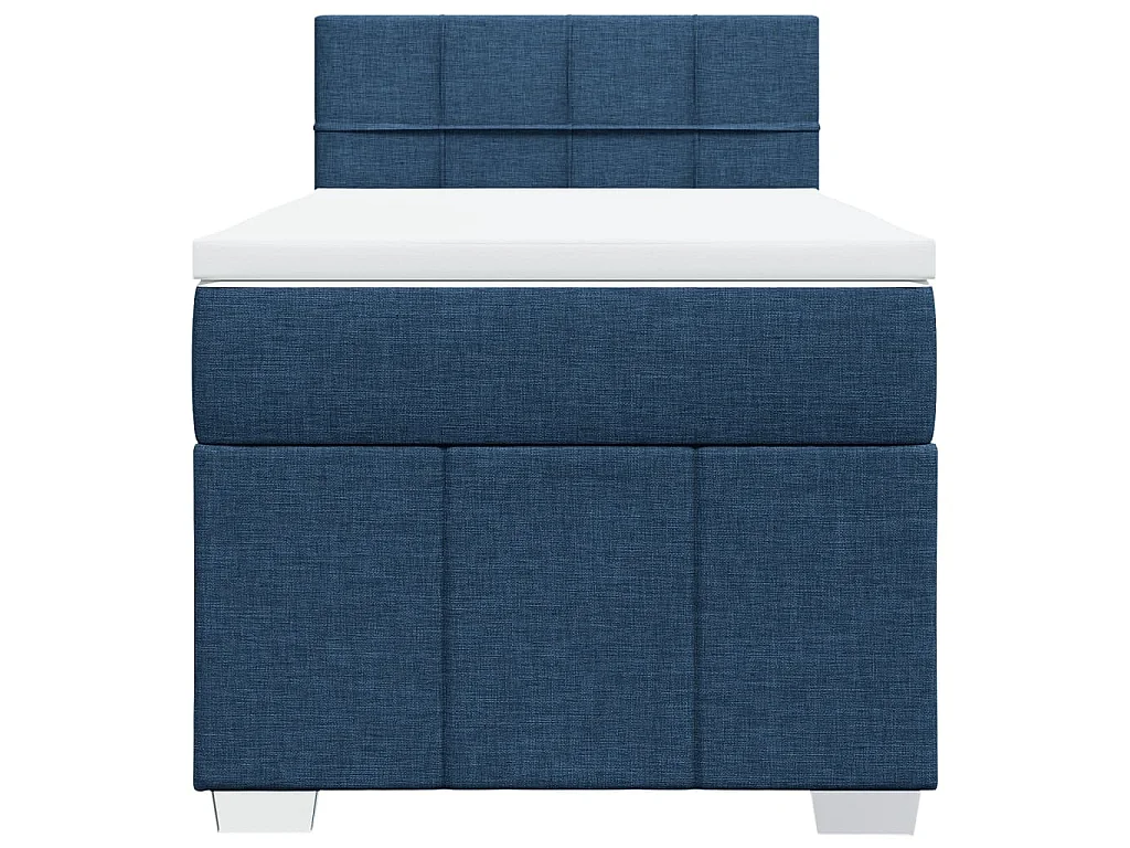 Sommier à lattes de lit avec matelas Bleu 90x200 cm Tissu