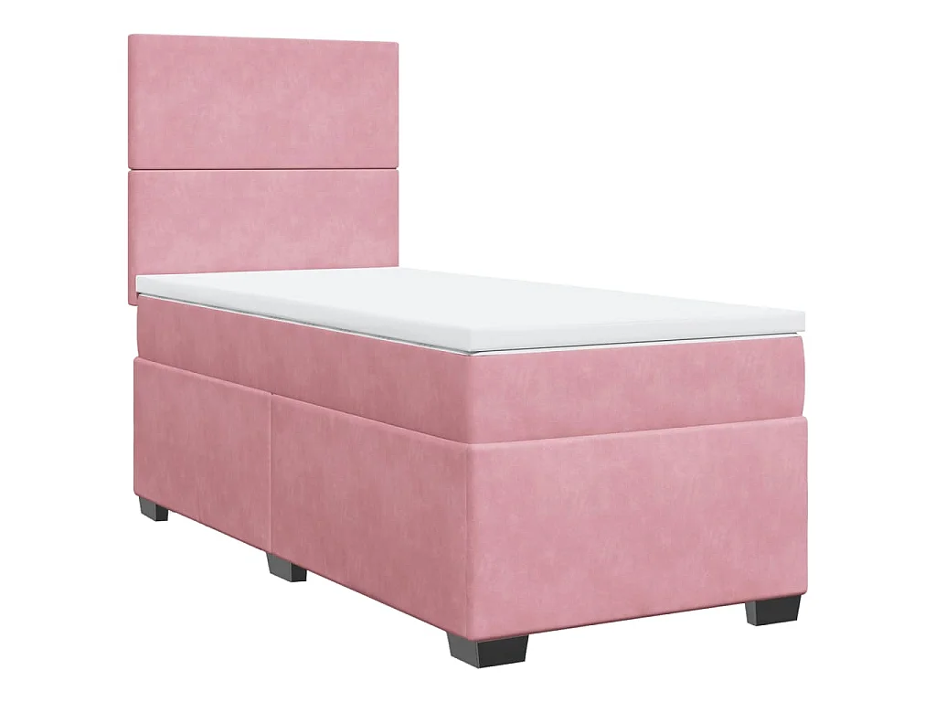 Boxspringbett mit Matratze Rosa 100x200 cm Samt
