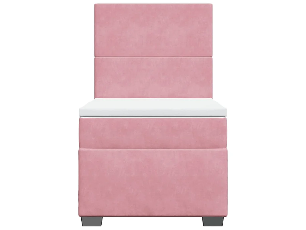 Boxspringbett mit Matratze Rosa 100x200 cm Samt