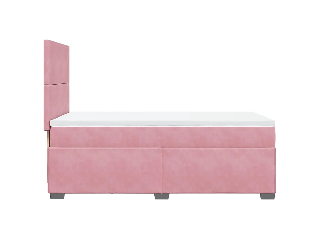 Boxspringbett mit Matratze Rosa 100x200 cm Samt