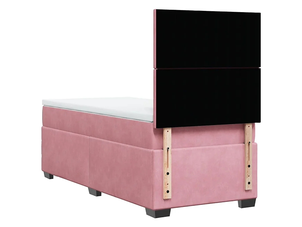 Boxspringbett mit Matratze Rosa 100x200 cm Samt