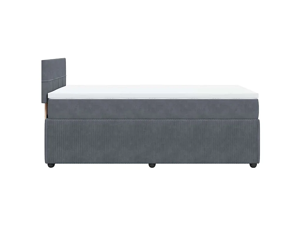 Cama com molas/colchão 90x200 cm veludo cinza-escuro