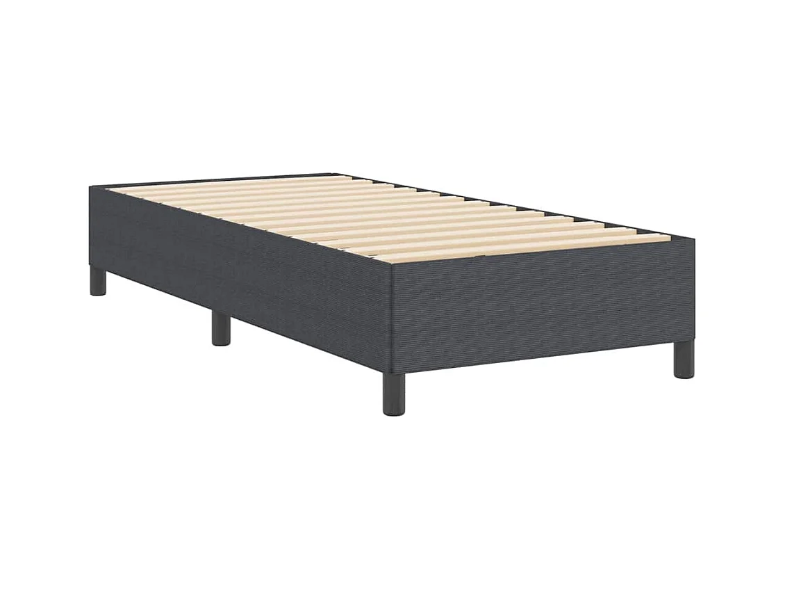 Cadre de lit Gris foncé 90 x 200 cm Tissu en velours côtelé